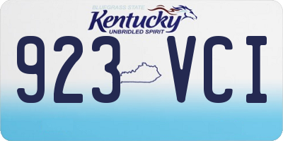 KY license plate 923VCI