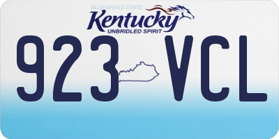 KY license plate 923VCL