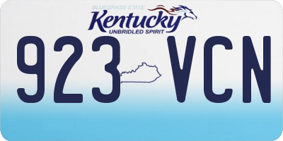 KY license plate 923VCN
