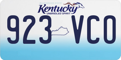 KY license plate 923VCO