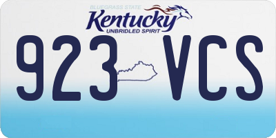 KY license plate 923VCS