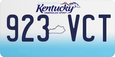 KY license plate 923VCT