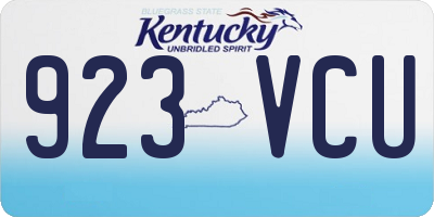 KY license plate 923VCU