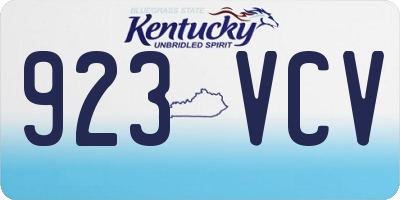 KY license plate 923VCV
