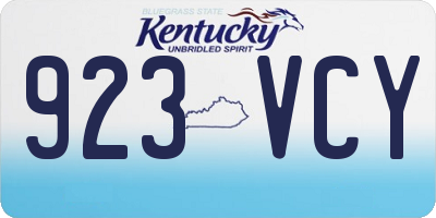 KY license plate 923VCY