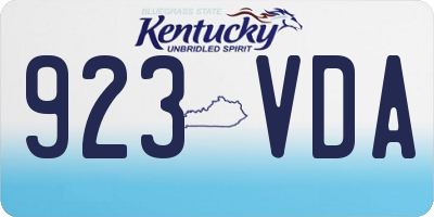 KY license plate 923VDA