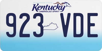 KY license plate 923VDE