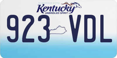 KY license plate 923VDL