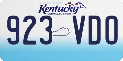 KY license plate 923VDO