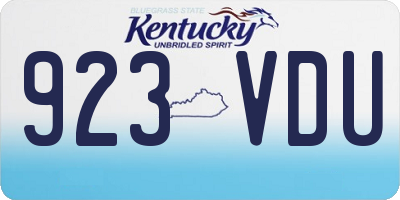 KY license plate 923VDU