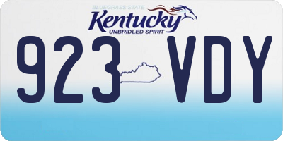 KY license plate 923VDY