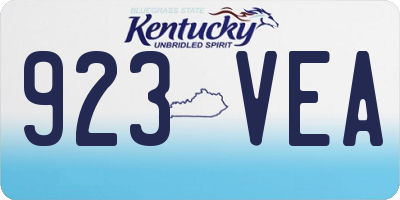 KY license plate 923VEA