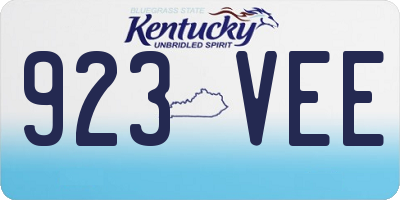 KY license plate 923VEE