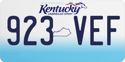 KY license plate 923VEF