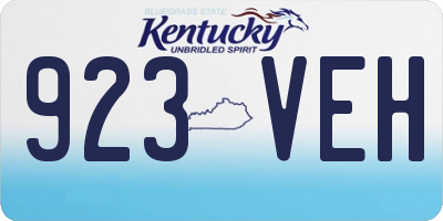 KY license plate 923VEH