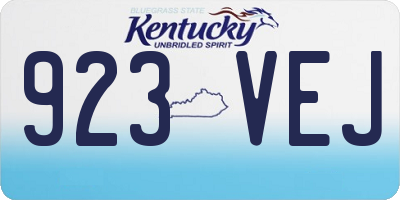 KY license plate 923VEJ
