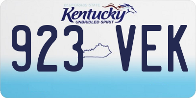 KY license plate 923VEK