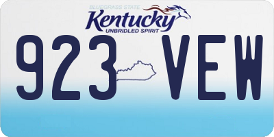 KY license plate 923VEW