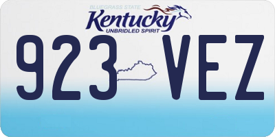 KY license plate 923VEZ