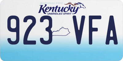 KY license plate 923VFA