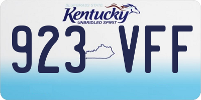 KY license plate 923VFF