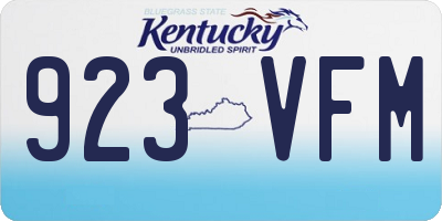 KY license plate 923VFM