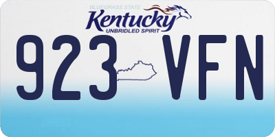 KY license plate 923VFN