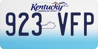 KY license plate 923VFP