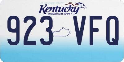 KY license plate 923VFQ