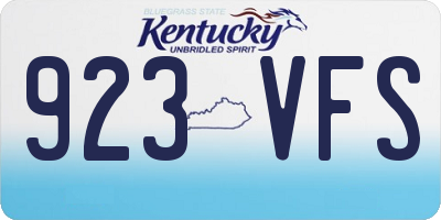 KY license plate 923VFS