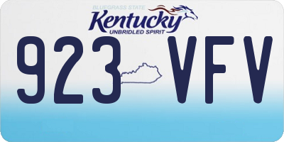 KY license plate 923VFV
