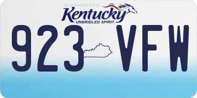 KY license plate 923VFW
