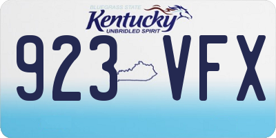 KY license plate 923VFX