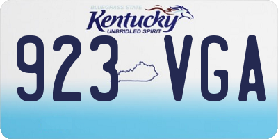 KY license plate 923VGA