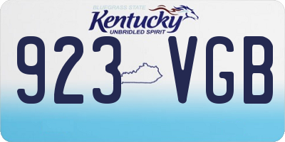KY license plate 923VGB