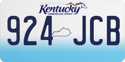 KY license plate 924JCB