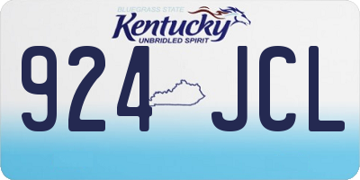 KY license plate 924JCL