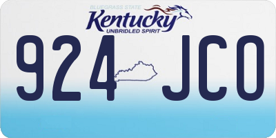 KY license plate 924JCO