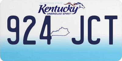 KY license plate 924JCT