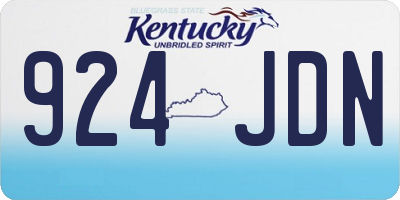 KY license plate 924JDN