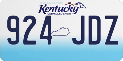 KY license plate 924JDZ