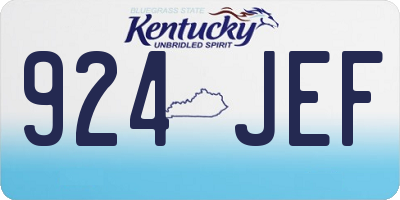 KY license plate 924JEF