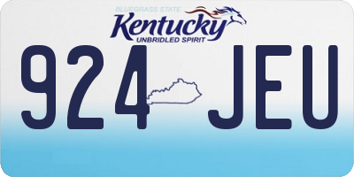 KY license plate 924JEU