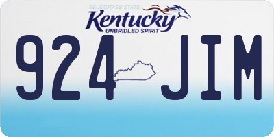 KY license plate 924JIM