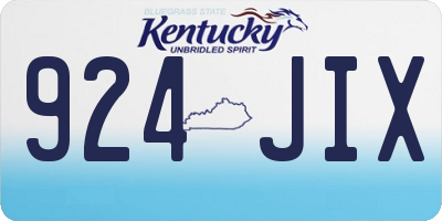 KY license plate 924JIX