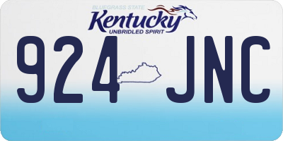 KY license plate 924JNC