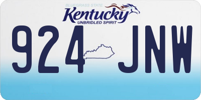 KY license plate 924JNW