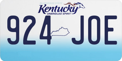 KY license plate 924JOE