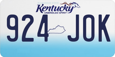 KY license plate 924JOK