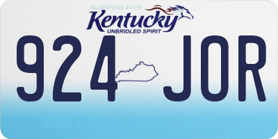 KY license plate 924JOR